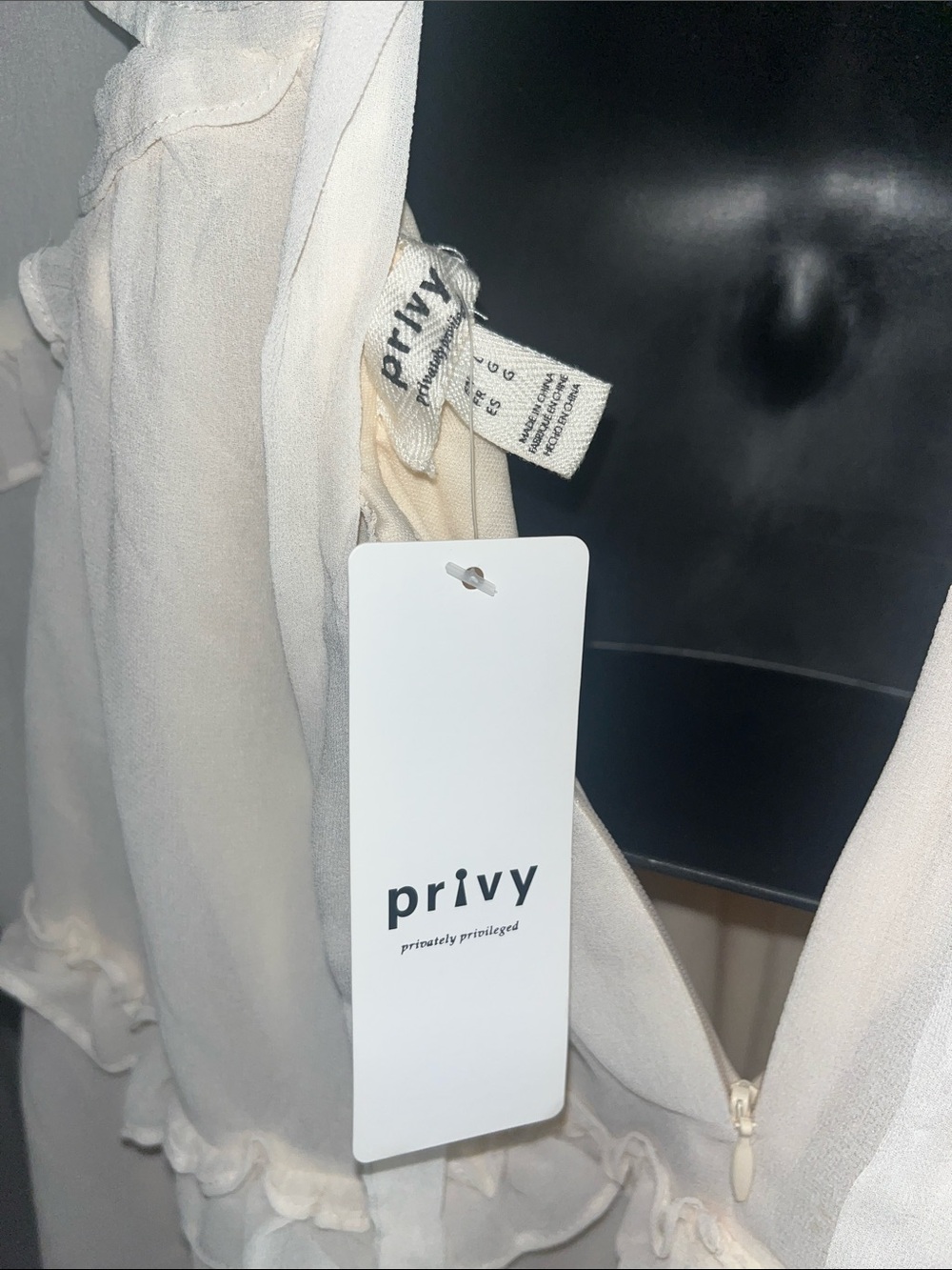 privy Cream Ruffle Mini Dress - Picture 8 of 11